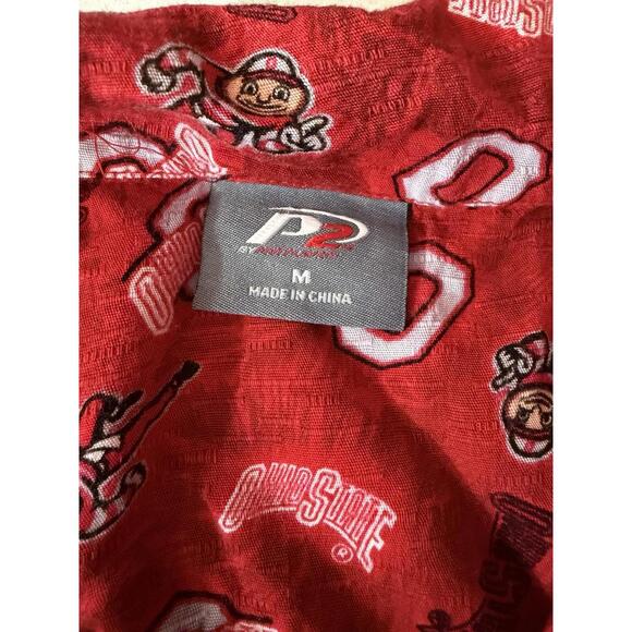 Ohio State Buckeyes Hawaiian Shirt Mens Medium Short Sleeve Rayon Button Up - Picture 3 of 6